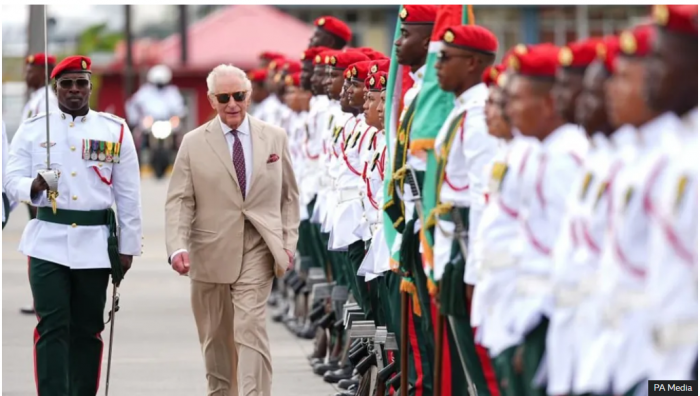 King Charles arrives in Guyana as Bahamas visit de…