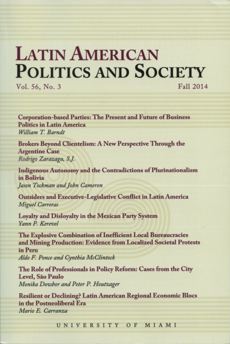 Latin American Politics and society Vol.56 No.3 Fall 2014