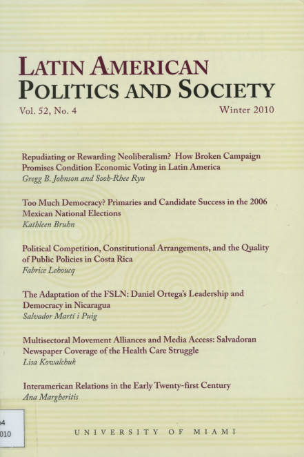 Latin American Politics and Society Vol.52 No.4 Winter 2010