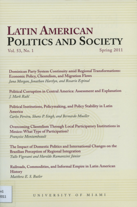 Latin American Ploitics and Society Spring 2011 Vol. 53 No. 1